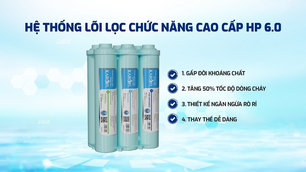 Hệ thống lõi lọc chức năng cao cấp HP6.0